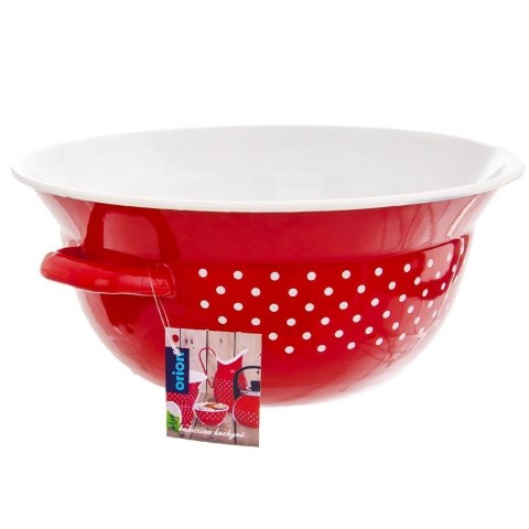 Miska misa emaliowana retro czerwona w grochy 34 cm 9 l Miska misa emaliowana retro czerwona w grochy 34 cm 9 l