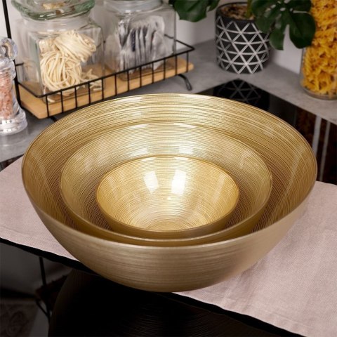 Miska misa szklana do sałatek złota okrągła 28 cm 3,6 l Miska misa szklana do sałatek złota okrągła 28 cm 3,6 l