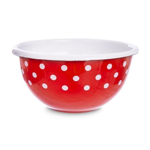 Miska miseczka emaliowana czerwona w grochy 12 cm 0,5 l Miska miseczka emaliowana czerwona w grochy 12 cm 0,5 l