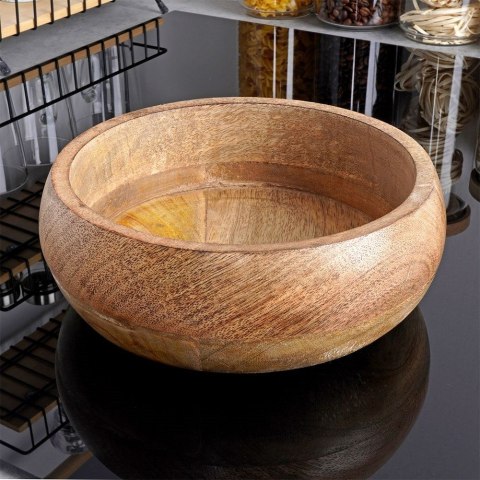 Miska na suszone owoce do serwowania przekąsek sałatek drewniana 18,5 cm 900 ml Miska na suszone owoce do serwowania przekąsek sałatek drewniana 18,5 cm 900 ml