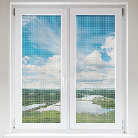 Moskitiera siatka na okno okienna owady komary biała 2 sztuki 150x130 cm Moskitiera siatka na okno okienna owady komary biała 2 sztuki 150x130 cm