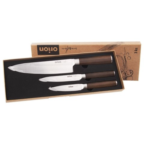 Nóż noże kuchenne stalowe 3el WOODEN zestaw noży Nóż noże kuchenne stalowe 3el WOODEN zestaw noży