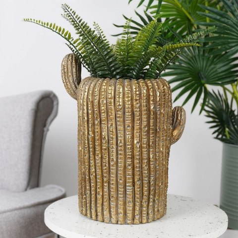 Osłonka na doniczkę złota kaktus 34,5 cm Osłonka na doniczkę złota kaktus 34,5 cm