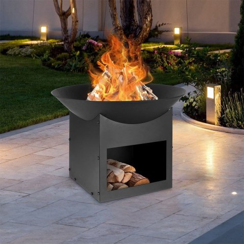 Palenisko ogrodowe metalowe czarne 56x41 cm Palenisko ogrodowe metalowe czarne 56x41 cm