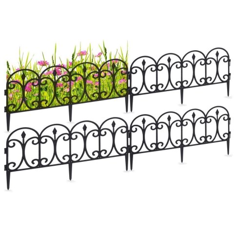 Palisada płotek ogrodowy czarny border zestaw 4 szt. 60x33 cm Palisada płotek ogrodowy czarny border zestaw 4 szt. 60x33 cm