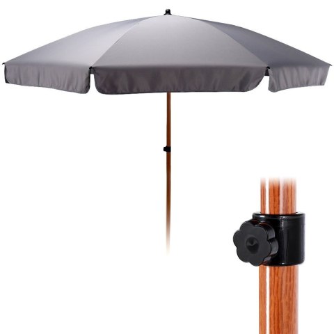 Parasol plażowy ogrodowy regulowany szary 200 cm Parasol plażowy ogrodowy regulowany szary 200 cm
