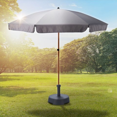 Parasol plażowy ogrodowy regulowany szary 200 cm Parasol plażowy ogrodowy regulowany szary 200 cm