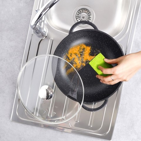 Patelnia granitowa wok 32 cm z pokrywką GRANDE Patelnia granitowa wok 32 cm z pokrywką GRANDE