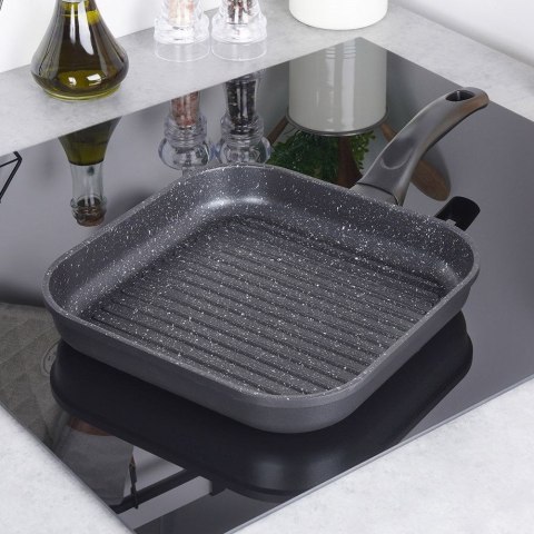 Patelnia grillowa grill 26x26 cm granitowa GRANDE Patelnia grillowa grill 26x26 cm granitowa GRANDE