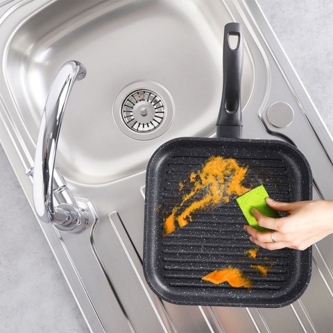 Patelnia grillowa grill 26x26 cm granitowa GRANDE Patelnia grillowa grill 26x26 cm granitowa GRANDE