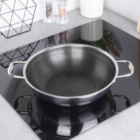 Patelnia stalowa wok nieprzywierający premium COOKCELL HYBRYD 28 cm Patelnia stalowa wok nieprzywierający premium COOKCELL HYBRYD 28 cm
