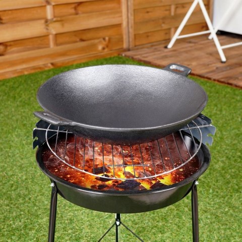 Patelnia żeliwna wok talerz żeliwny z dwoma uchwytami okrągła 30 cm Patelnia żeliwna wok talerz żeliwny z dwoma uchwytami okrągła 30 cm