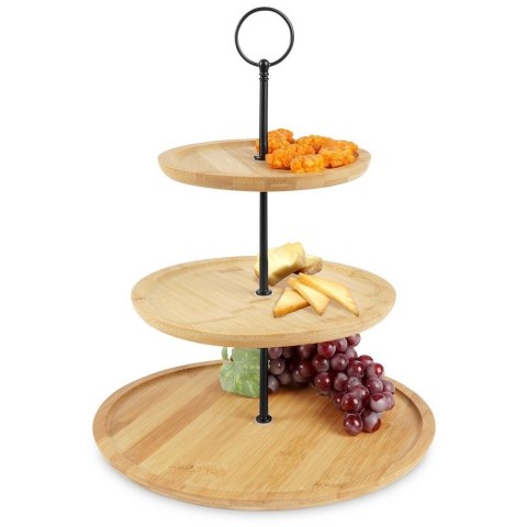 Patera bambusowa drewniana 3-poziomowa piętrowa na ciastka ciasto owoce przystawki Patera bambusowa drewniana 3-poziomowa piętrowa na ciastka ciasto owoce przystawki