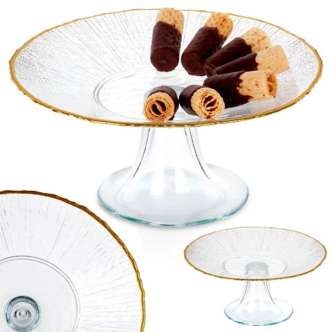 Patera na Nóżce Szklana Dekoracyjna na Tort Ciasta Ciasteczka ORION 21 cm Patera na Nóżce Szklana Dekoracyjna na Tort Ciasta Ciasteczka ORION 21 cm