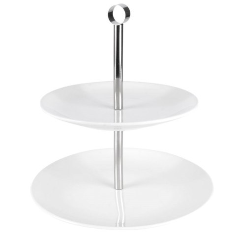 Patera porcelanowa 2-piętrowa poziomowa porcelanowa na ciastka ciasto owoce desery Patera porcelanowa 2-piętrowa poziomowa porcelanowa na ciastka ciasto owoce desery