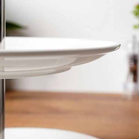 Patera porcelanowa 2-piętrowa poziomowa porcelanowa na ciastka ciasto owoce desery Patera porcelanowa 2-piętrowa poziomowa porcelanowa na ciastka ciasto owoce desery