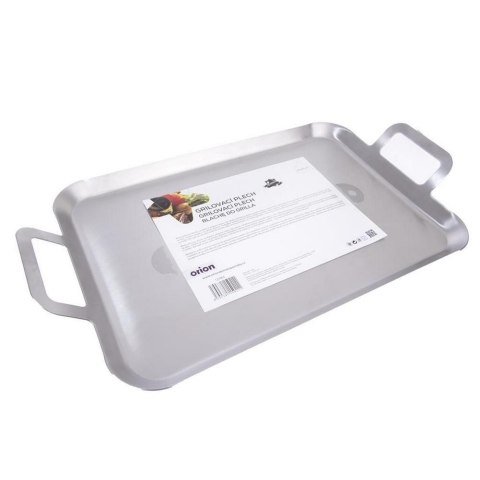 Płyta blacha ruszt tacka na grilla grillowa pełna stalowa 43x25 cm Płyta blacha ruszt tacka na grilla grillowa pełna stalowa 43x25 cm