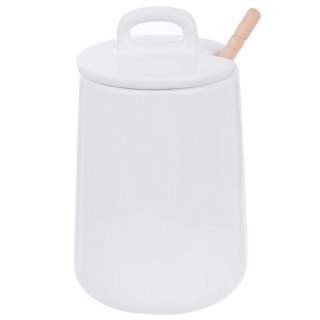 Pojemnik porcelanowy na miód do miodu z pokrywką i łyżeczką pałką 470 ml