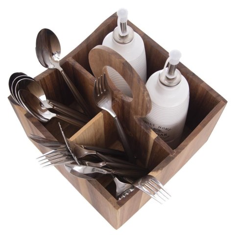 Pojemnik stojak koszyk na przybory kuchenne sztućce organizer WOODEN Pojemnik stojak koszyk na przybory kuchenne sztućce organizer WOODEN