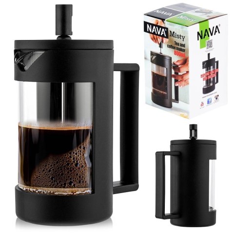 Pojemny Zaparzacz Szklany do Kawy Herbaty Tłokowy Dzbanek NAVA 800 ml