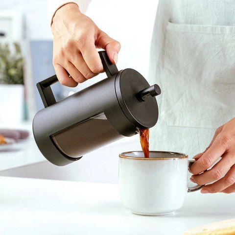 Pojemny Zaparzacz Szklany do Kawy Herbaty Tłokowy Dzbanek NAVA 800 ml