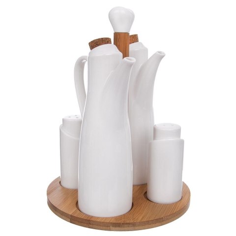 PORCELANOWY PRZYPRAWNIK 5 ELEMENTÓW KLASYCZNA BIEL PORCELANOWY PRZYPRAWNIK 5 ELEMENTÓW KLASYCZNA BIEL