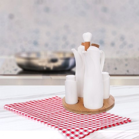 PORCELANOWY PRZYPRAWNIK 5 ELEMENTÓW KLASYCZNA BIEL PORCELANOWY PRZYPRAWNIK 5 ELEMENTÓW KLASYCZNA BIEL