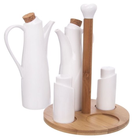 PORCELANOWY PRZYPRAWNIK 5 ELEMENTÓW KLASYCZNA BIEL PORCELANOWY PRZYPRAWNIK 5 ELEMENTÓW KLASYCZNA BIEL