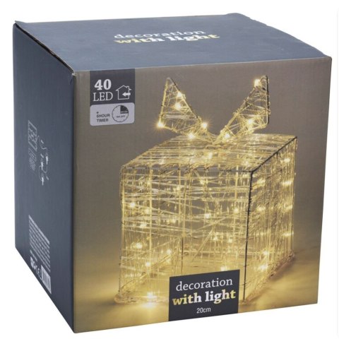 Prezent świecący ozdoba świąteczna dekoracja oświetlenie święta 40 LED 19 cm Prezent świecący ozdoba świąteczna dekoracja oświetlenie święta 40 LED 19 cm
