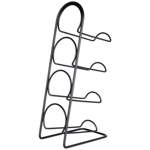 Stojak na wino metalowy czarny 4 butelki 21x12x43 cm Stojak na wino metalowy czarny 4 butelki 21x12x43 cm