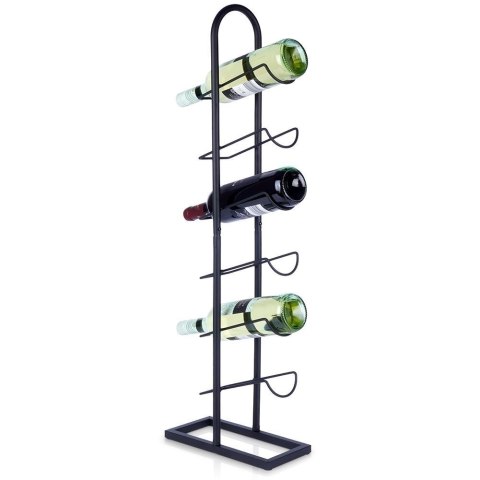 Stojak na wino metalowy czarny 6 butelek 27x13x84,5 cm Stojak na wino metalowy czarny 6 butelek 27x13x84,5 cm