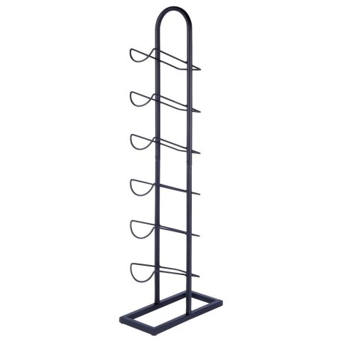Stojak na wino metalowy czarny 6 butelek 27x13x84,5 cm Stojak na wino metalowy czarny 6 butelek 27x13x84,5 cm