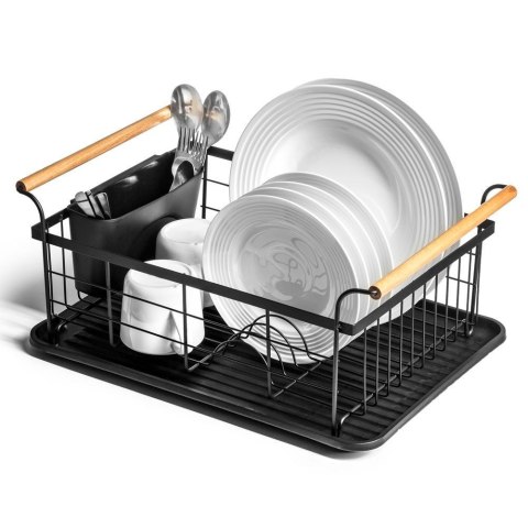 Suszarka na naczynia czarna ociekacz do naczyń metalowy 42,5x29,5x19 cm Suszarka na naczynia czarna ociekacz do naczyń metalowy 42,5x29,5x19 cm