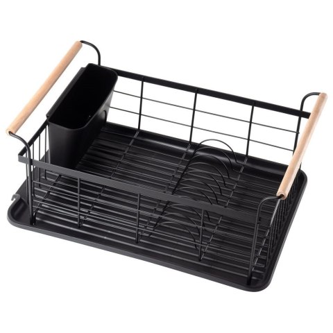 Suszarka na naczynia czarna ociekacz do naczyń metalowy 42,5x29,5x19 cm Suszarka na naczynia czarna ociekacz do naczyń metalowy 42,5x29,5x19 cm