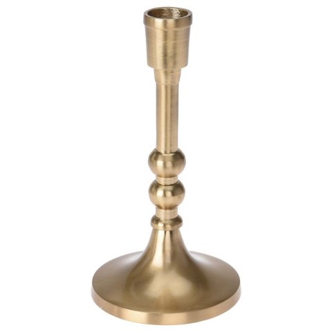 Świecznik aluminiowy stojak podstawka na długą świecę świeczkę złoty 17 cm Świecznik aluminiowy stojak podstawka na długą świecę świeczkę złoty 17 cm