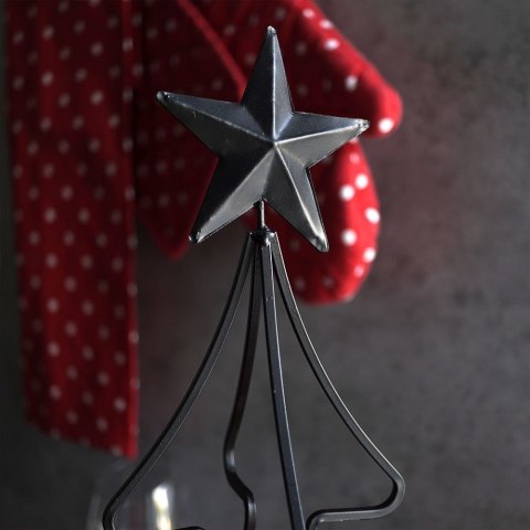 Świecznik choinka na tealight metalowy podstawka pod świeczkę czarny loft święta 55 cm Świecznik choinka na tealight metalowy podstawka pod świeczkę czarny loft święta 55 cm