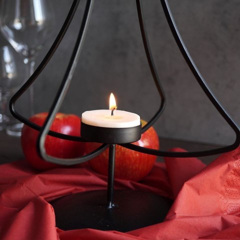 Świecznik choinka na tealight metalowy podstawka pod świeczkę czarny loft święta 55 cm Świecznik choinka na tealight metalowy podstawka pod świeczkę czarny loft święta 55 cm