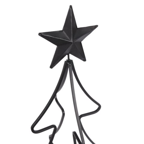 Świecznik choinka na tealight metalowy podstawka pod świeczkę czarny loft święta 55 cm Świecznik choinka na tealight metalowy podstawka pod świeczkę czarny loft święta 55 cm