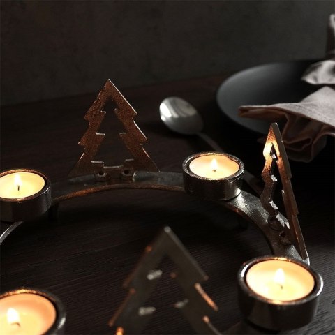Świecznik na 4 tealight podstawka pod świeczkę aluminiowy święta choinka 4 sztuki 25 cm Świecznik na 4 tealight podstawka pod świeczkę aluminiowy święta choinka 4 sztuki 25 cm
