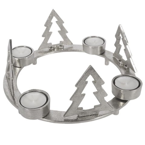 Świecznik na 4 tealight podstawka pod świeczkę aluminiowy święta choinka 4 sztuki 25 cm Świecznik na 4 tealight podstawka pod świeczkę aluminiowy święta choinka 4 sztuki 25 cm