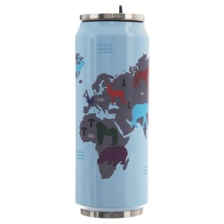 TERMICZNY KUBEK BIDON Z MAPĄ ŚWIATA PUSZKA 0,5L