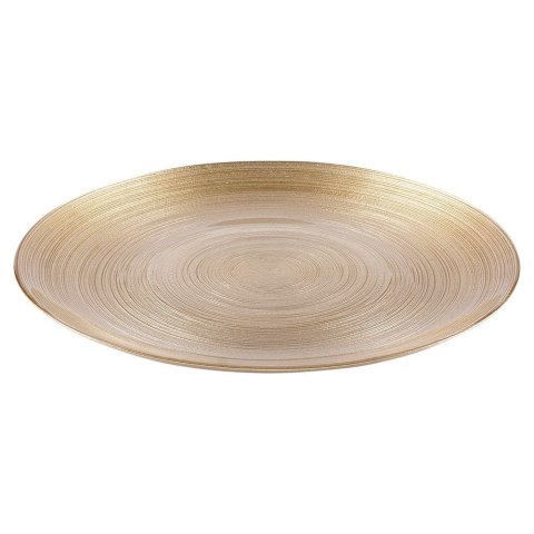 Talerz obiadowy płaski płytki duży szklany złoty 28 cm Talerz obiadowy płaski płytki duży szklany złoty 28 cm