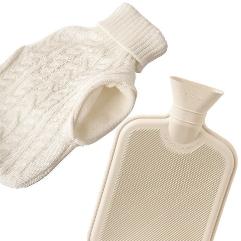 Termofor gumowy w pokrowcu sweterku beżowy 1,6 l 33x20 cm Termofor gumowy w pokrowcu sweterku beżowy 1,6 l 33x20 cm
