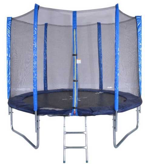 Trampolina Ogrodowa Czarno-Niebieska z Siatką 250 cm Trampolina Ogrodowa Czarno-Niebieska z Siatką 250 cm
