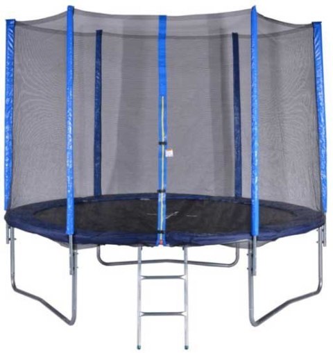 Trampolina Ogrodowa Czarno-Niebieska z Siatką Trampolina Ogrodowa Czarno-Niebieska z Siatką