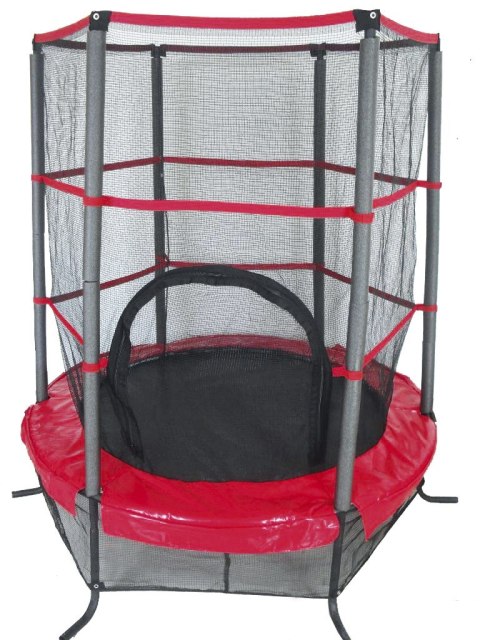 Trampolina Z Siatką Czarno-Czerwona o śr. 137 cm Trampolina Z Siatką Czarno-Czerwona o śr. 137 cm