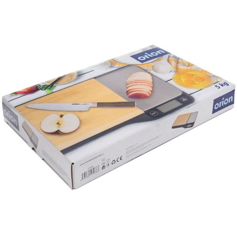 Waga kuchenna z deską bambusową i stalową tacą duża płaska elektroniczna 5kg Waga kuchenna z deską bambusową i stalową tacą duża płaska elektroniczna 5kg