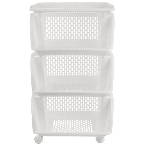 Wózek regał organizer 4-poziomowy na kółkach biały Wózek regał organizer 4-poziomowy na kółkach biały