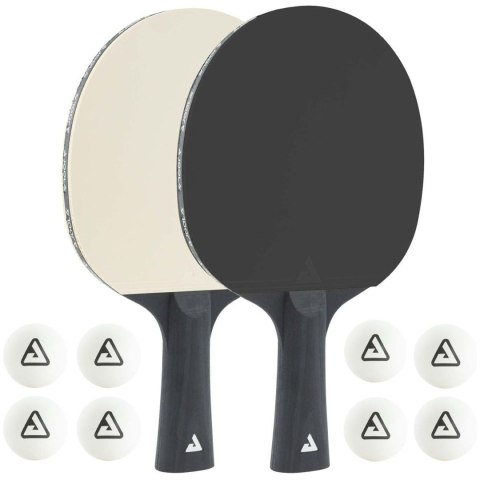 Zestaw Rakietki Paletki do Tenisa Stołowego z Piłeczkami JOOLA Black White Zestaw Rakietki Paletki do Tenisa Stołowego z Piłeczkami JOOLA Black White