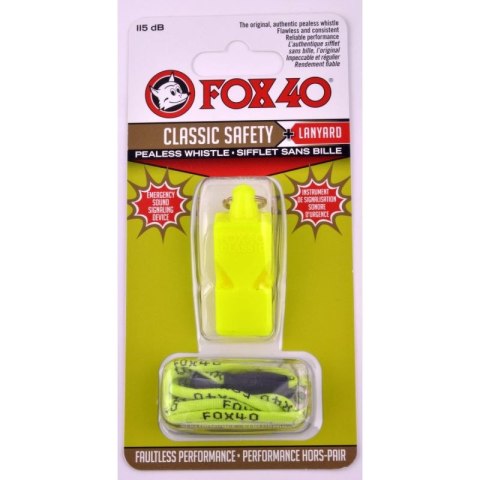 Gwizdek Fox 40 Classic Safety + sznurek 9903-1308 neonowy Gwizdek Fox 40 Classic Safety + sznurek 9903-1308 neonowy